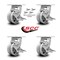 Service Caster 4 Inch V Groove Semi Steel Caster Set with Roller Bearings and Brake/Swivel Lock SCC-30CS420-VGR-TLB-BSL-4 - alternate 4